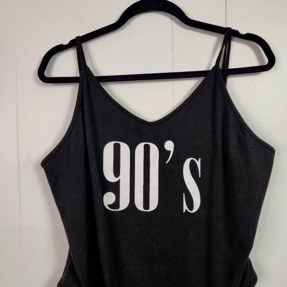 Shein Curve Black 90's Bodysuit Tank Top Stretchy Summer Sexy Plus Size 2X - Picture 3 of 9
